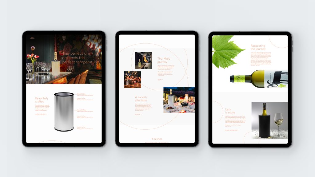website design shown on iPads